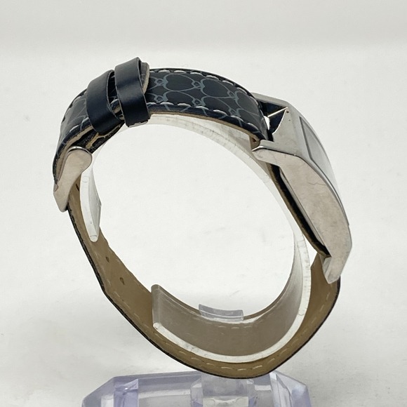 Vivani Watch Women 25mm Silver Tone MOP Dial Black Heart Band New Battery 8" - Picture 7 of 16